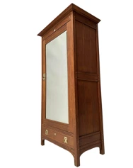 Arts & Crafts One-Door Armoire or Wardrobe Onder den Sint Maarten Style, 1900s